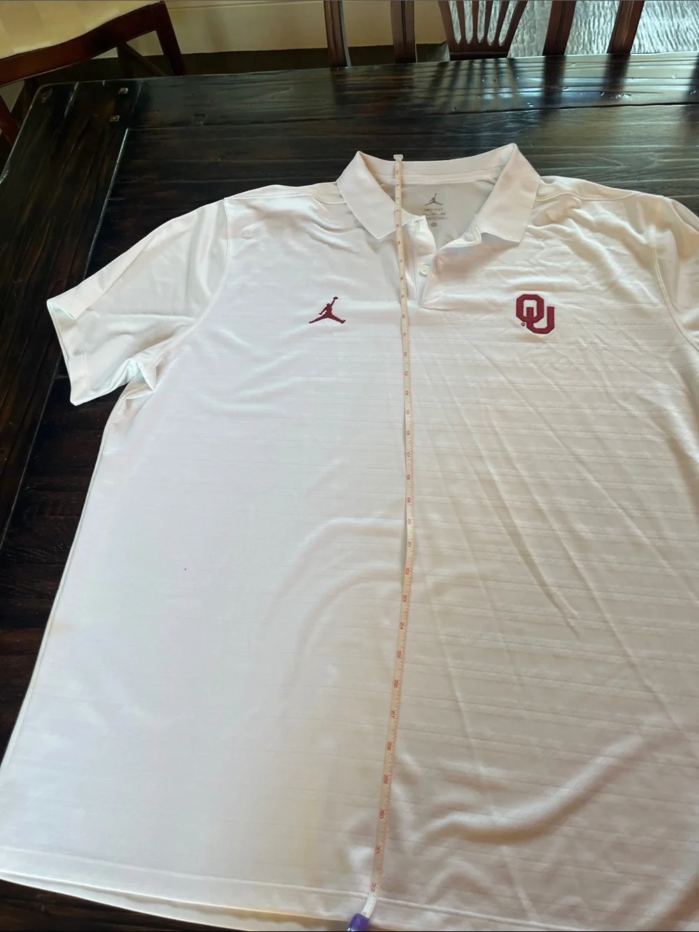Jordan White Polo with Crimson OU and Jumpman Logos-xxl university of oklahoma